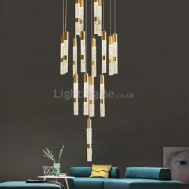 Nordic Crystal Cluster Pendant Light Bubble Column Pendant Light Bedroom Living Room