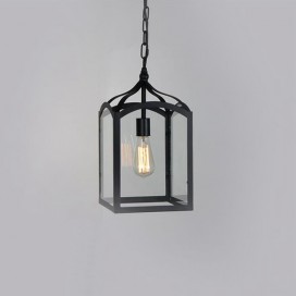 Metal Rustic / Lodge Pendant Light with Glass Shade