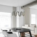 Nordic Pendant Light Aluminum Art Round Wave Pendant Light Bedroom Living Room