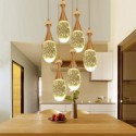 Seeded Glass Teardop Cluster Pendant Light Dining Room Lighting