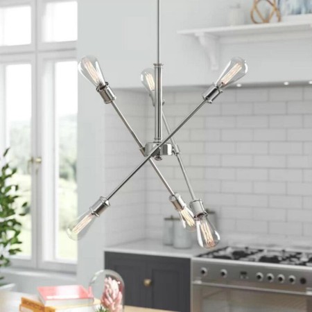 Modern Silver Sputnik Chandelier Minimalist Pendant Light Nordic Dining Room Hallway Light