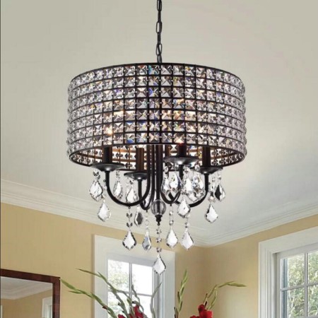 Luxury Crystal Chandelier Light Nordic Elegant Pendant Light Living Room Bedroom Lamp