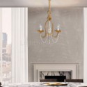Retro Crystal Chandelier Classical Pendant Light Luxury Elegant Dining Room Bedroom Lamp