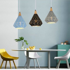 Nordic Style Pendant Light Diamond Shape Lamp Metal Lighting Living Room Bedroom Light