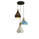 Nordic 3 Light Cluster Pendant Light Macaron Diamond Lamp Metal 3 Lights Living Room Dining Room Light