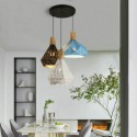 Nordic 3 Light Cluster Pendant Light Macaron Diamond Lamp Metal 3 Lights Living Room Dining Room Light