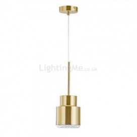 Postmodern Glass Pendant Light Golden Cylinder Lamp Bright Lighting Living Room Restaurant Light