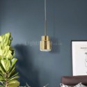 Postmodern Glass Pendant Light Golden Cylinder Lamp Bright Lighting Living Room Restaurant Light