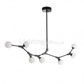 Nordic Pendant Light Milky White Round Chandelier Lamp Living Room Bedroom Lighting