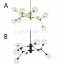 Nordic Style Glass Pendant Light Round Shape Chandelier Lamp Home Lighting Living Room Light