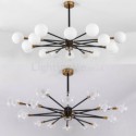 Nordic Glass Pendant Light Milky White Round Lamp Chandelier Light Living Room Lighting