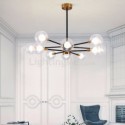 Nordic Glass Pendant Light Milky White Round Lamp Chandelier Light Living Room Lighting