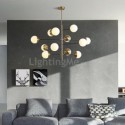 Nordic Glass Pendant Light Magic Bean Shape Chandelier Lighting Bedroom Living Room Lamp