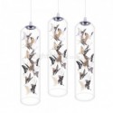 Glass Pendant Light Creative Nordic Cylinder Lamp Butterfly Light Bedroom Living Room Light