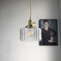 Jelly Jar Clear Ribbed Glass Pendant Light With Twist Switch