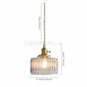 Jelly Jar Clear Ribbed Glass Pendant Light With Twist Switch