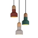 Vintage Wood Cement Multi Colors Pendant Light