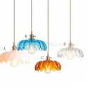 Modern Retro Glass Pendant Lighting Flower Shade Lamp With Twist Switch Dining Room Living Room Hallway Light