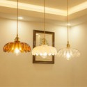 Modern Retro Glass Pendant Lighting Flower Shade Lamp With Twist Switch Dining Room Living Room Hallway Light