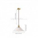 Rustic Ribbed Glass Pendant Light Umbrella Shape With Twist Switch