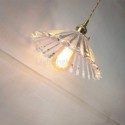 Rustic Ribbed Glass Pendant Light Umbrella Shape With Twist Switch