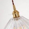 Rustic Ribbed Glass Pendant Light Umbrella Shape With Twist Switch