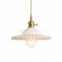 Vintage Ribbed Glass  Pendant Light With Twist Switch Lamp Dining Room Homestay Restaurant