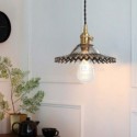 Vintage Ribbed Glass  Pendant Light With Twist Switch Lamp Dining Room Homestay Restaurant