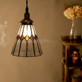 Rustic  Stained Glass Pendant Light