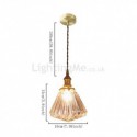 Clear Diamond Ribbed Glass Pendant Light