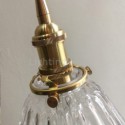 Clear Diamond Ribbed Glass Pendant Light