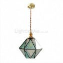 Geometric Colored Glass Farmhouse Pendant Light