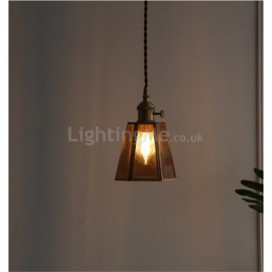 Vintage Glass Pendant Light with Twist Switch