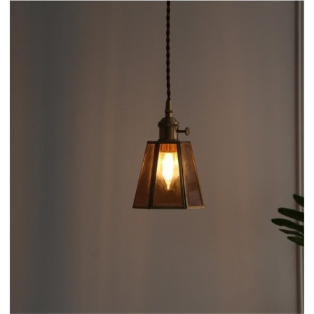 Vintage Glass Pendant Light with Twist Switch