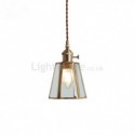 Vintage Glass Pendant Light with Twist Switch