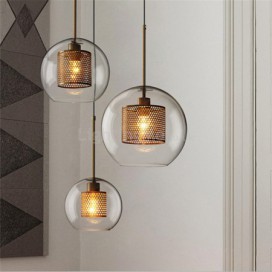 Nordic Pendant Light Glass Home Lighting Round Ball Shape Lamp Dining Room Living Room Bedside Lamp