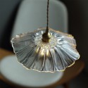 Lotus Leaf Ribbed Clear Glass Pendant Light Dining Room Homestay Hallway Bar Lamp