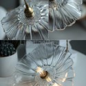 Lotus Leaf Ribbed Clear Glass Pendant Light Dining Room Homestay Hallway Bar Lamp