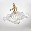 Striae Clear Ribbed Glass Pendant Light Lotus Leaf Shape