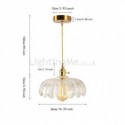 Gold Ribbed Glass Pendant Light With Twist Switch