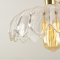 Gold Ribbed Glass Pendant Light With Twist Switch