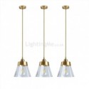 Nordic Retro Pendant Light Glass Shade Home Lighting Brass Holder Lamp Dining Room Bedroom Hallway Light