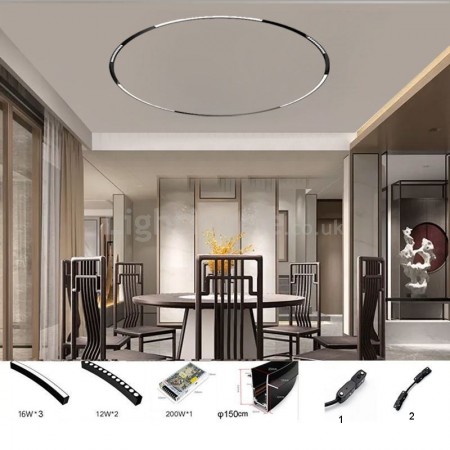 Circular Track Light Magnetic Recessed Track Lighting Fixture φ150cm