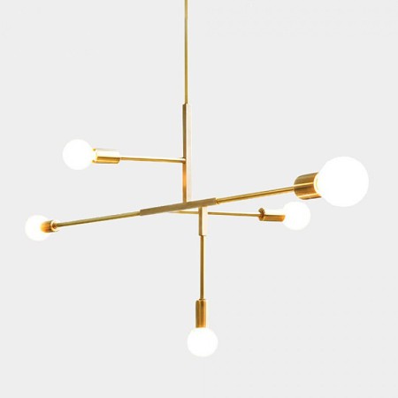 5 Light Modern/ Contemporary Copper Chandelier