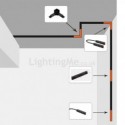 Magnetic Track Lighting Accessories-Recessed Track Rail Corner Connection