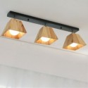 Nordic Wooden Spotlight Four Prism Rotatable Ceiling Spotlight