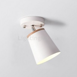 Nordic Iron Spotlight Wooden Simple Ceiling Light(Single Light)