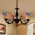 Orchid Stained Glass Chandelier Glass Pendant Light