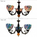 Orchid Stained Glass Chandelier Glass Pendant Light