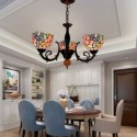 Orchid Stained Glass Chandelier Glass Pendant Light